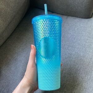 Starbucks 2023 Blue Glacier Gradient Ombre Studded Venti Tumbler 24oz Lid Straw